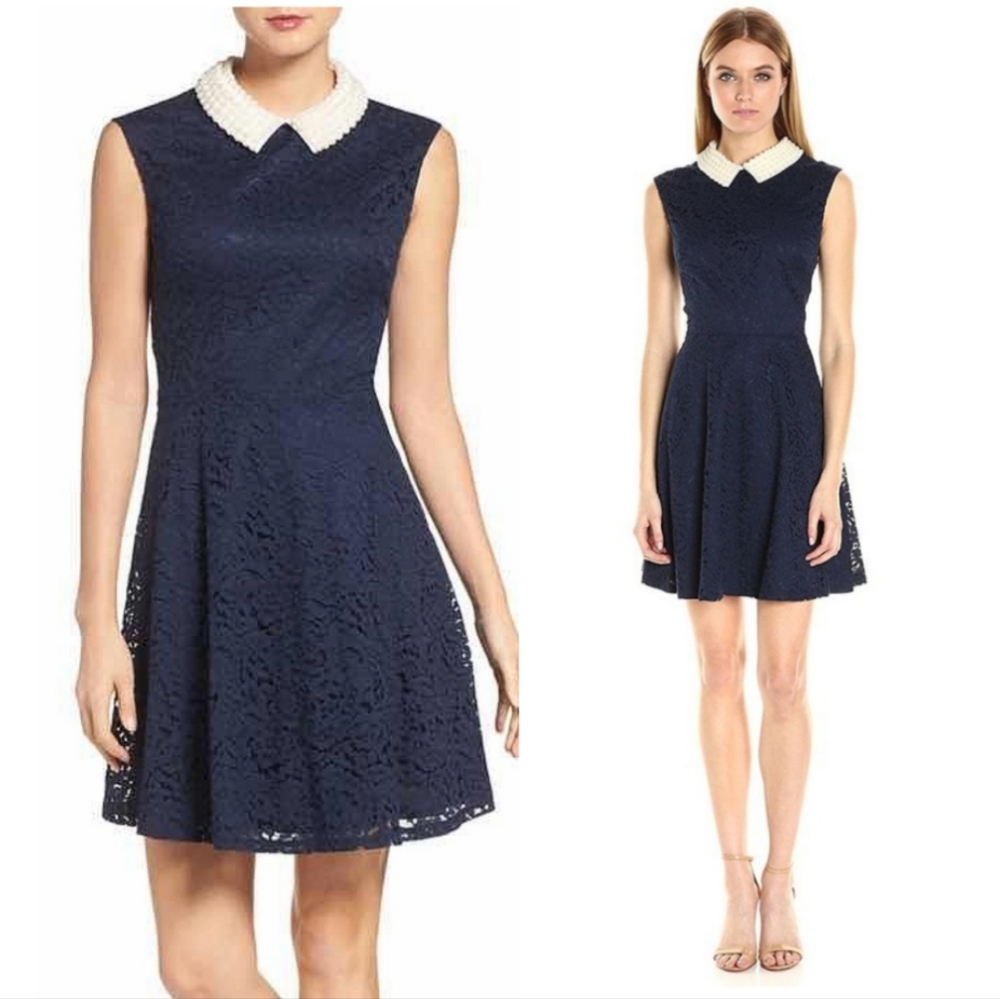BETSEY JOHNSON Pearl Collar Lace Dress